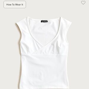 J. Crew Stretch Cotton Cap-Sleeve Crossover Shirt - Small